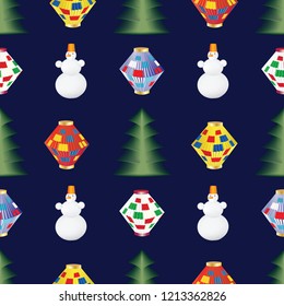 New Year and Christmas postcard, wallpaper for your site, wrapping paper and other holiday projects.