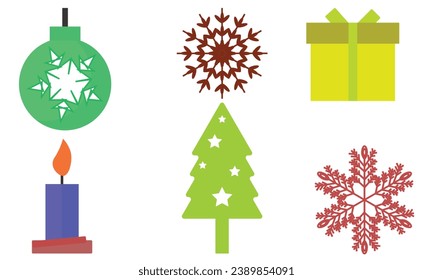 New year and Christmas related flat icon, flat vector collection of new year and Christmas party.