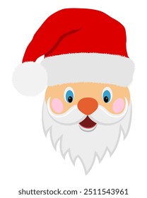 new year and christmas santa claus flat style vector illustration isolated on white background
