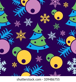 New Year Christmas seamless colorful background.  repeating pattern.