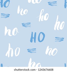 New Year and Christmas seamless pattern, with Ho Ho Ho hand drawn letters, retro, vintage Seamless Pattern. Background Vector Illustration