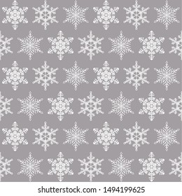 New Year and Christmas seamless pattern. Winter snowflakes background. Christmas seamless pattern with snowflakes. Vector illustration.