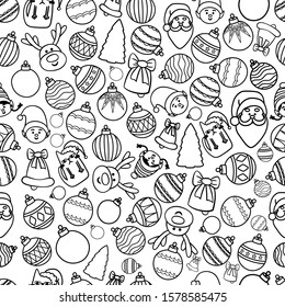New Year and Christmas seamless pattern