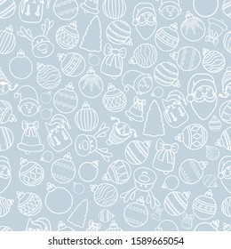 New Year and Christmas seamless pattern