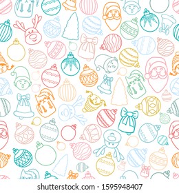 New Year and Christmas seamless pattern