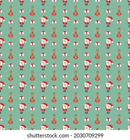 New Year and Christmas seamless pattern, hand drawn doodles Seamless Pattern. Background Vector Illustration.
