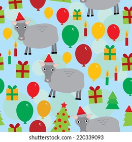 New year, christmas seamless pattern on a blue background. vector