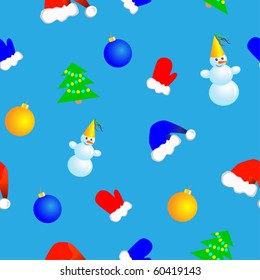New Year and Christmas Seamless pattern - Vector illustration.