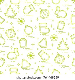 New Year and Christmas seamless pattern. Winter holidays. Design for banner, poster or print.