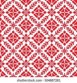New Year and Christmas Seamless pixel pattern snowflakes