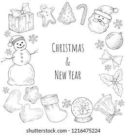 New year and christmas stuff, vector