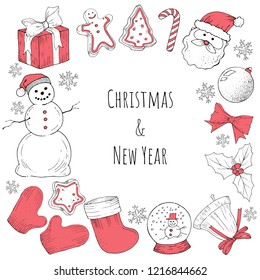 New year and christmas stuff, vector