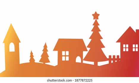 A new year and Christmas. And there was a small house. Gradients