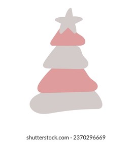 new year christmas tree colorful corral cartoon style