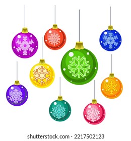 New Year and Christmas tree toys vector graphics