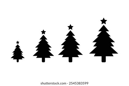 New year  christmas tree vector illustration.

