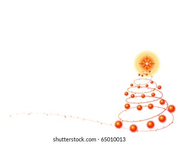 New Year and Christmas tree, vector. Blank greeting card. 