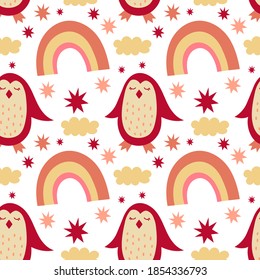 New Year, Christmas vector seamless pattern for design of wrapping paper, fabric, banner.