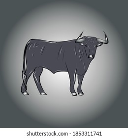 New year. Christmas. The year of the white metal bull. Tree, wreath, boxes with gifts, snowflakes. Word, text. Elements for cards and banners. Isolated vector objects.