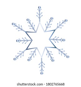Año Nuevo, Navidad, elemento invernal, ilustración vectorial de copo de nieve
