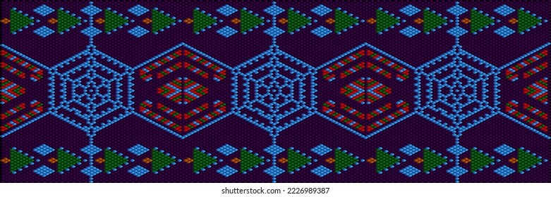 New Year, Christmas, winter, festive pixel pattern.