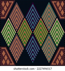 New Year, Christmas, winter, festive pixel pattern.
