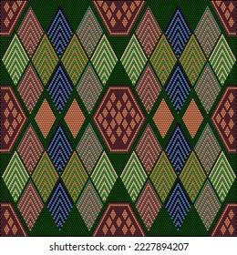 New Year, Christmas, winter, festive pixel pattern.