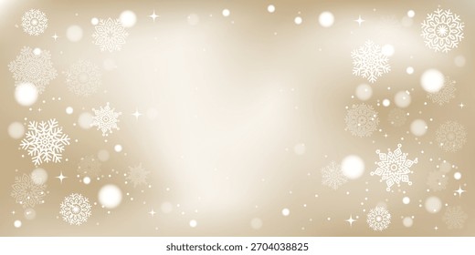 Neujahr und Weihnachten Winter Farbverlauf unscharfer Hintergrund mit Schneeflocken und Bokeh. Verträumt und magisch. Banner mit Kopienraum. Vektorgrafik.