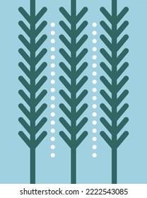 New Year and Christmas winter holiday symbols, celebration of xmas. Pine tree branches, twigs of spruce bushes. Evergreen foliage and needles of plant, seasonal traditions. Vector in flat style