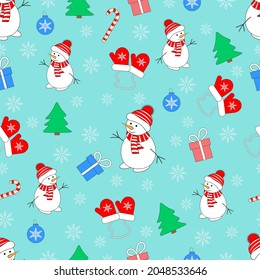 New Year Christmas winter holidays cute pattern
