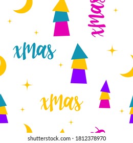 New year or christmas wrapping paper seamless pattern for use in design. Perfect for party wallpaper, winter holiday textile print, new year party card, shop sale advertising etc. 