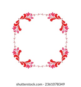 New year and Christmas wreath. Traditional winter garland on evergreen green branches, isolated on white background. Greeting card. Hand drawn Happy xmas vector retro holiday design