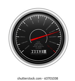 New Year Classic Speedometer on white