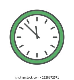 New Year clock flat minimalistic icon. Vector illustration concept
