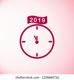 New year clock icon
