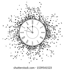 New Year Clock. isolated on white background