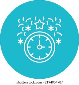 New Year Clock line circle icon vector image. Can be used for new year. Can also be used for web apps, mobile apps and print media.