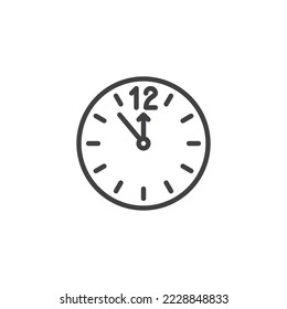 Silvester Uhrzeilensymbol. lineares Stilzeichen für mobiles Konzept und Webdesign. Umriss-Vektorsymbol um zwölf Uhr. Symbol, Logo-Abbildung. Vektorgrafik