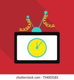 New Year clock on the television screen 2018
