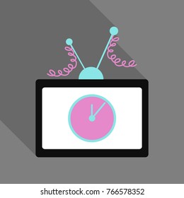 New Year clock on the television screen 2018
