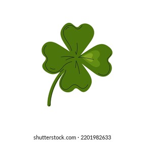 New year clover vector doodle illustration.