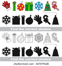 New year collection. Find correct shadow.