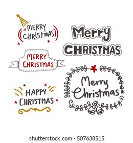 New year collection of hand-drawn labels