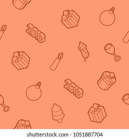 New year color outline pattern