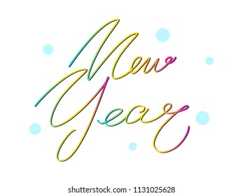 New Year colorful lettering. Vector illustration eps 10.