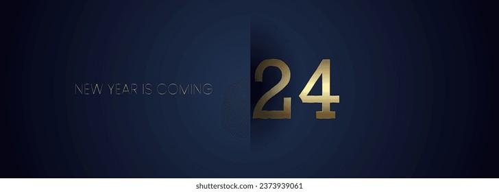 New Year is Coming concept design, 2024 Happy New Year With gold ribbons, Greeting Card concept vector, illustion