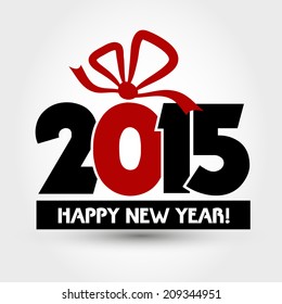 new year concept 2015 with ribbon. christmas concept