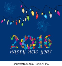 new year concept 2016 created with hands 