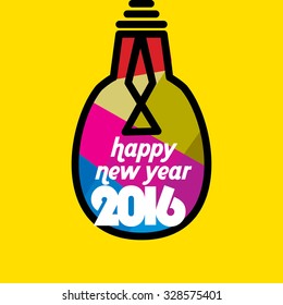 new year concept with bulb idea 