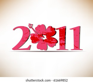 New Year concept with Hibiscus flower
